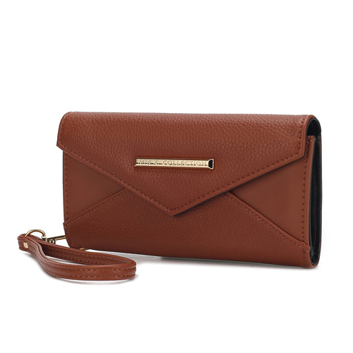 A Pink Orpheus Kearny Vegan Leather Women’s Wallet Bag with a key ring.