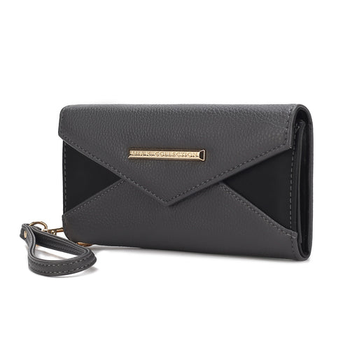 A Kearny Vegan Leather Women’s Wallet Bag with a gold clasp by Pink Orpheus.