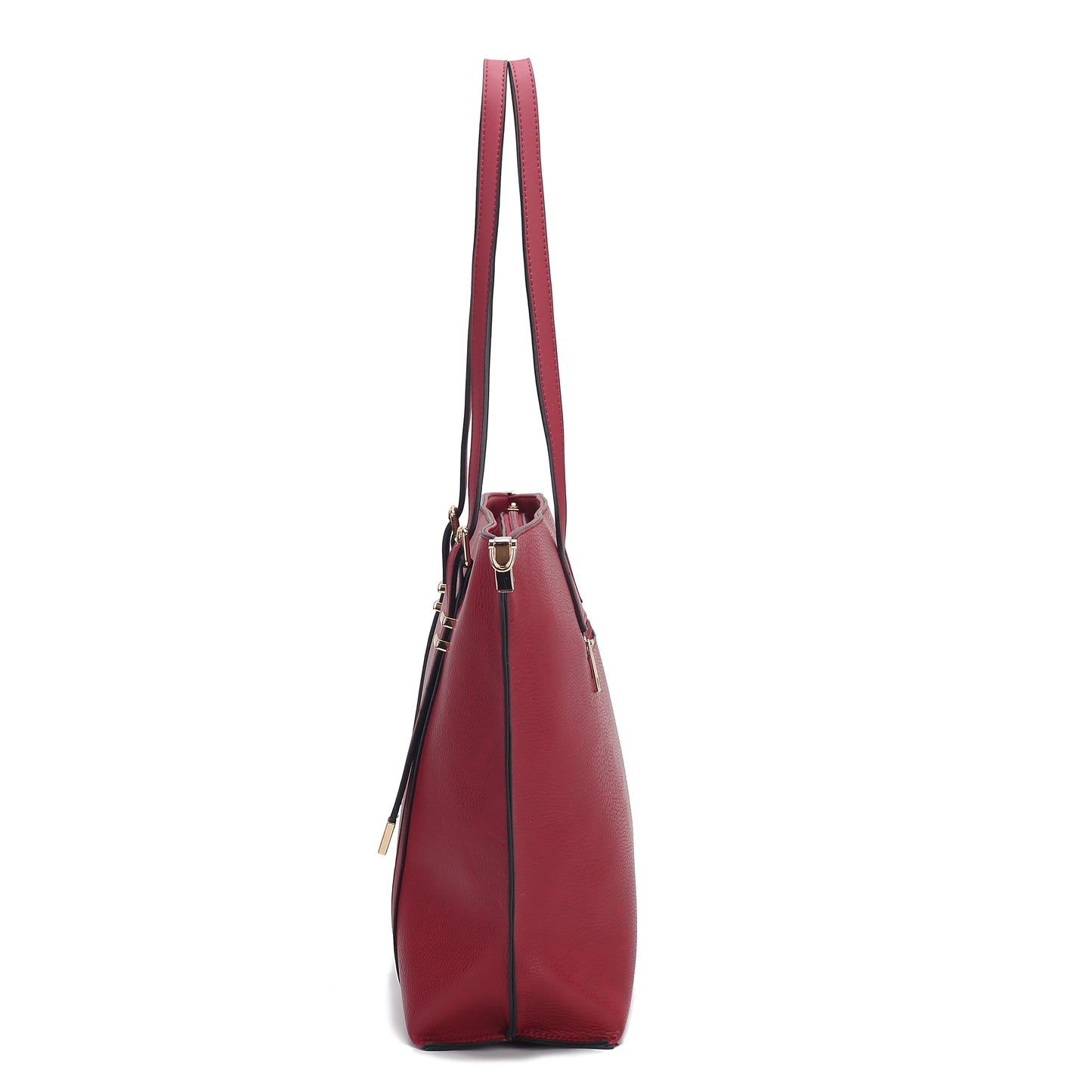 A Emery Vegan Leather Women Tote Bag with Wallet by Pink Orpheus with gold hardware.