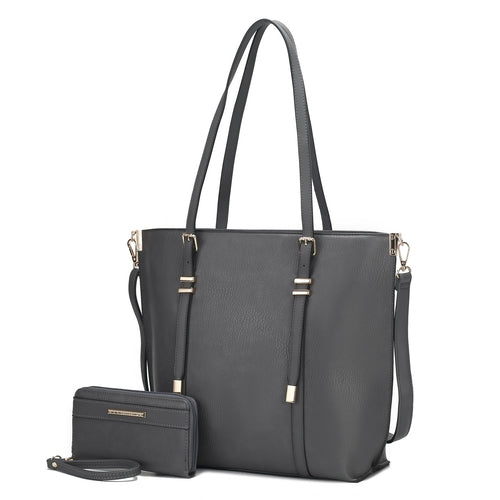 A Pink Orpheus Emery Vegan Leather Women Tote Bag with Wallet.