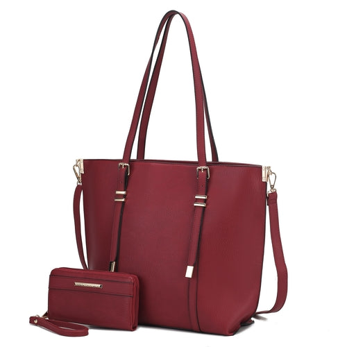 Pink Orpheus Emery Vegan Leather Women Tote Bag and Wallet Set.