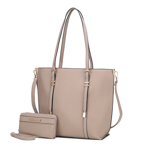 An Emery Vegan Leather Women Tote Bag with Wallet by Pink Orpheus.