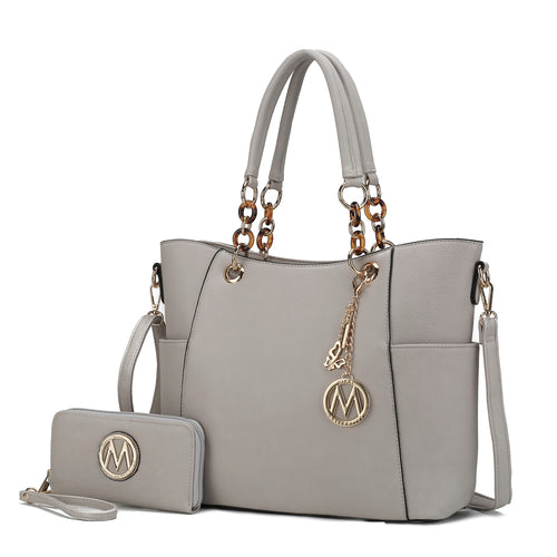 Pink Orpheus Bonita Tote Handbag & Wallet Set Vegan Leather Women.