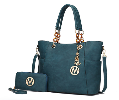 A Pink Orpheus Bonita Tote Handbag & Wallet Set Vegan Leather.