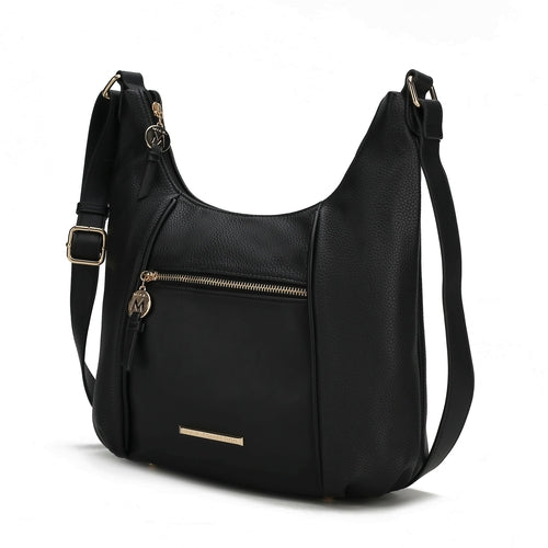 A Lavinia Vegan Leather Women's Shoulder Bag from Pink Orpheus, with a zippered closure, perfect for the fashion-forward woman.