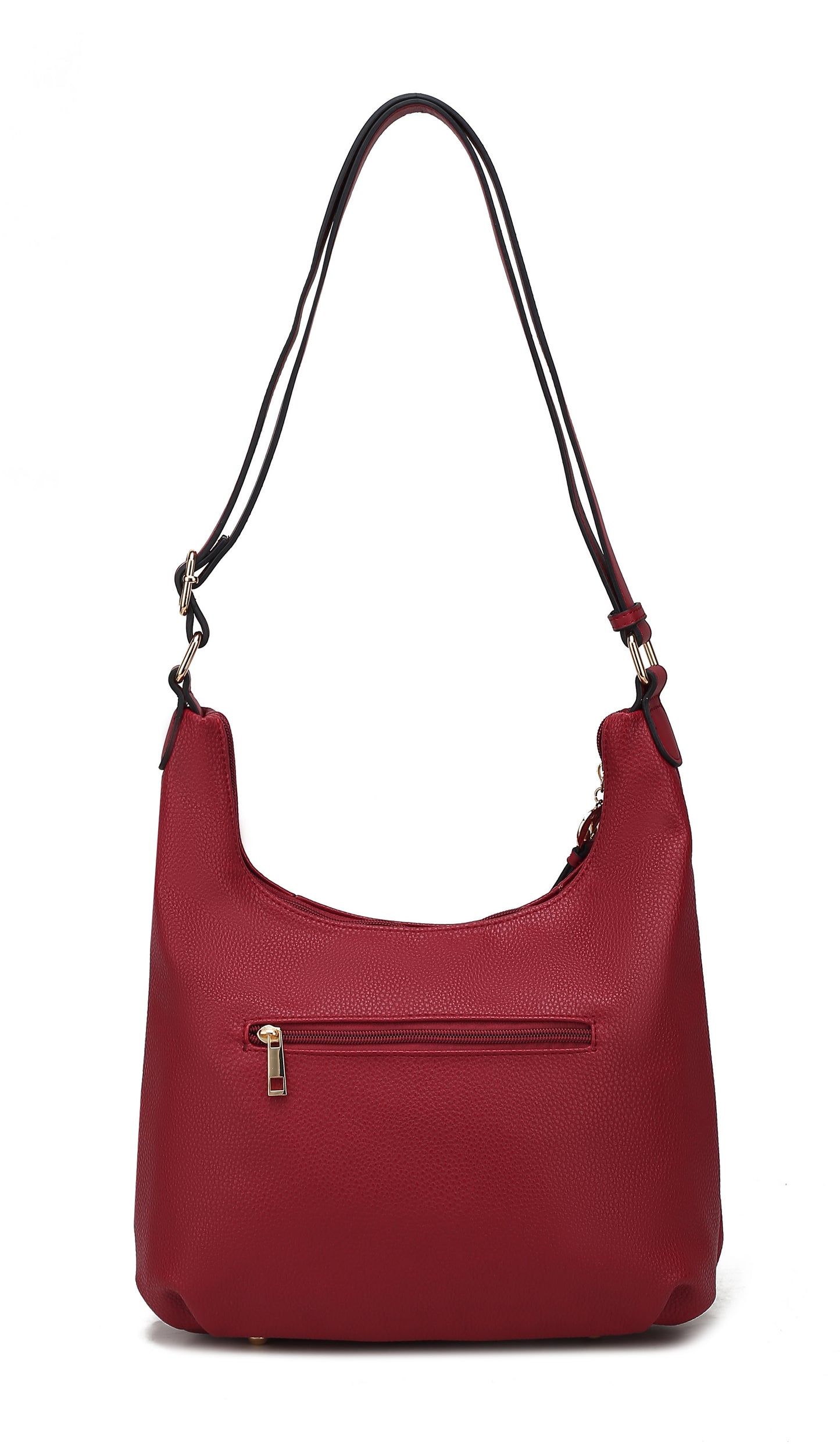 A Lavinia Vegan Leather Women’s Shoulder Bag by Pink Orpheus with gold-tone embellishments.