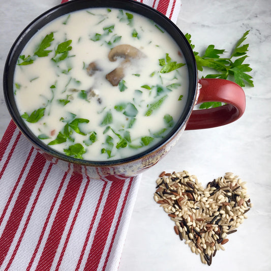 Easy “Creamy” Wild Rice and Mushroom Soup