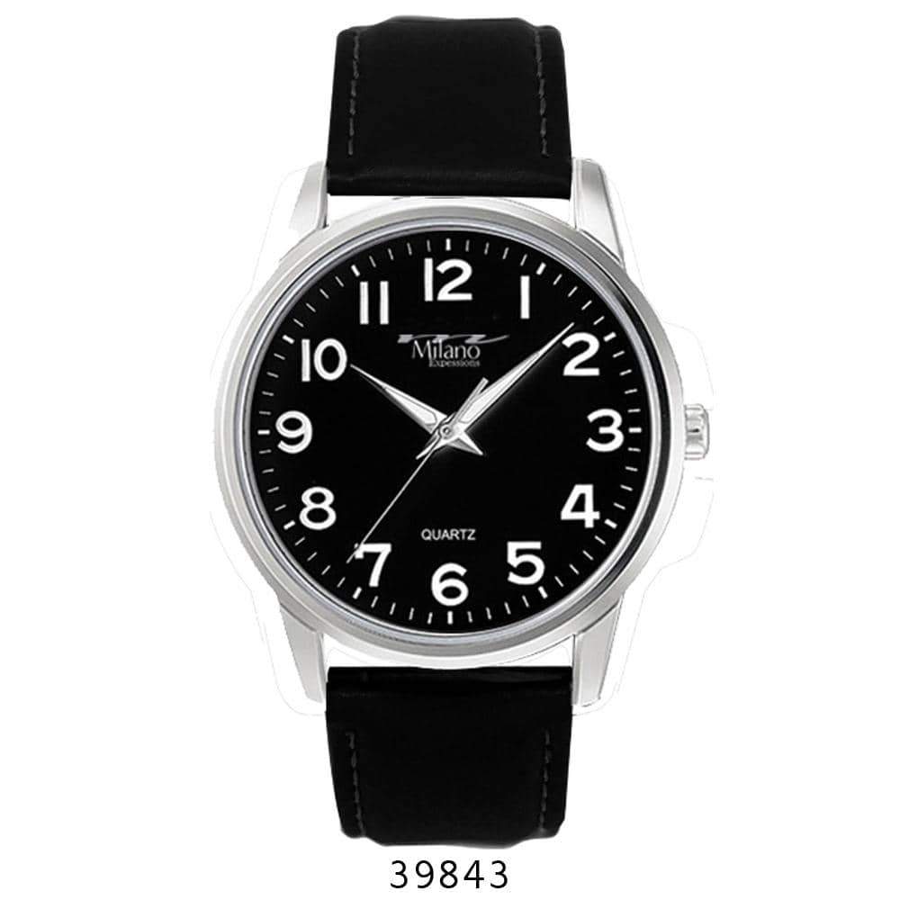 A black and white Orchid Millie Quartz Vegan Leather Banded Watch with large white numerals on the face.