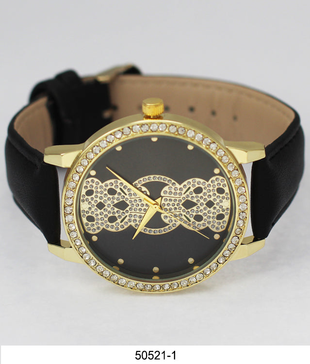 Orchid Millie Ladies - Vegan Leather Band Watch with rhinestone embellishments on the bezel and face.