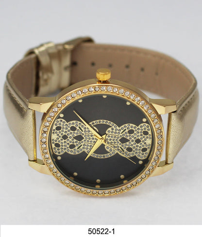 Orchid Millie's Ladies - Vegan Leather Band Watch with a black face and crystal embellishments.