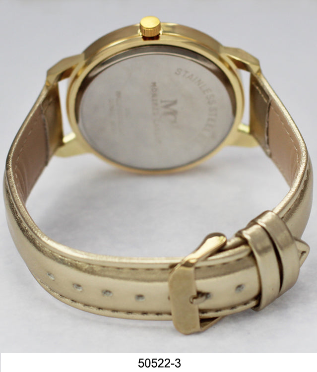 Orchid Millie Ladies - Vegan Leather Band Watch with gold-tone casing and buckle, showing the back casing.