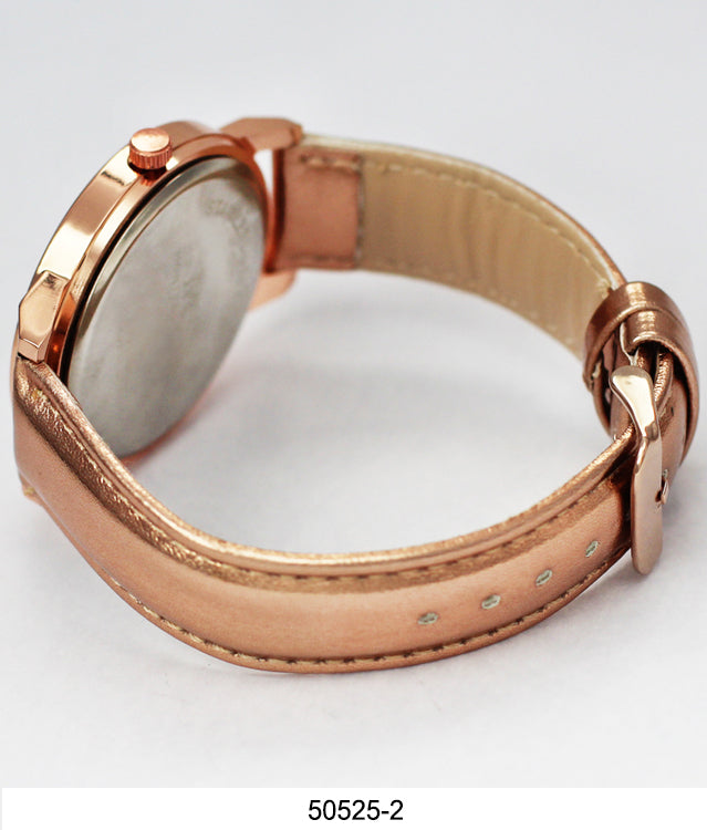 Orchid Millie's Ladies Rose Gold-Toned Vegan Leather Band Watch displayed on a white background.