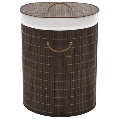 Emerald Ares Sustainable Bamboo Laundry Bin with a white lid and side handles.