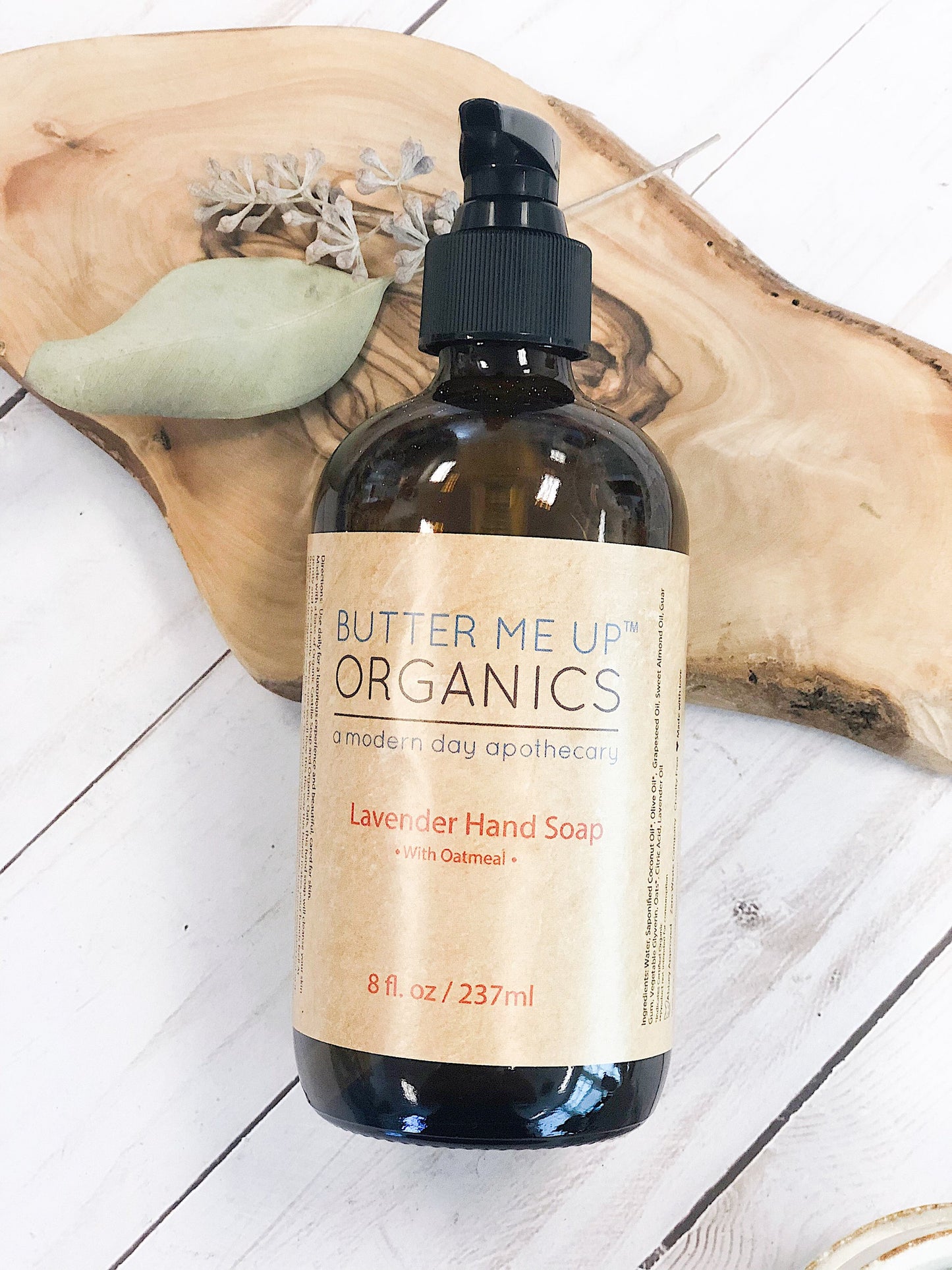 White Smokey - Organic Oatmeal Hand Soap enriched with organic oats and soothing lavender essential oil.