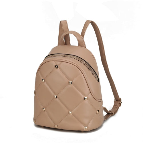 A Hayden Quilted Vegan Leather with Studs Womens Backpack by Pink Orpheus.
