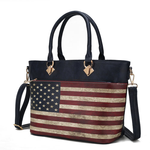 Pink Orpheus Lilian Vegan Leather Womens US FLAG Tote Bag