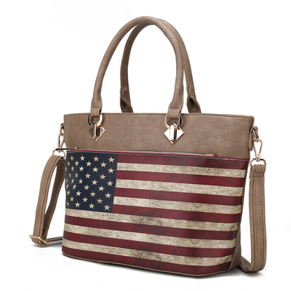 Pink Orpheus Lilian Vegan Leather Womens US FLAG Tote Bag