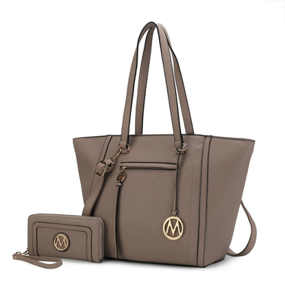 Pink Orpheus' Alexandra Vegan Leather Women Tote Handbag with Wallet offers a stylish combination of a tote handbag and matching wallet. Crafted from high-quality vegan leather, this set is perfect for fashion-forward individuals.
