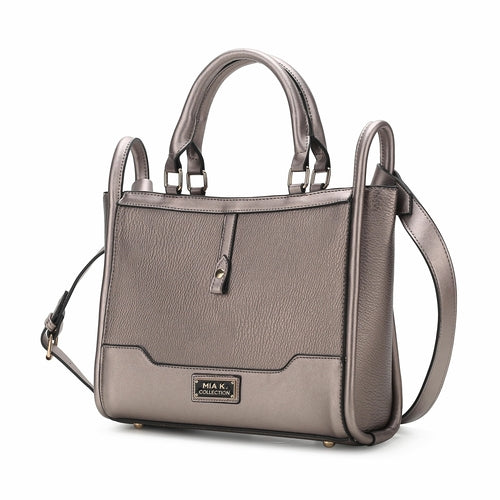 A Melody Vegan Leather Tote Handbag with a metal handle, perfect as an everyday companion by Pink Orpheus.
