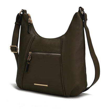 A Lavinia Vegan Leather Women's Shoulder Bag by Pink Orpheus, with a zippered closure, perfect for the fashion-forward woman.
