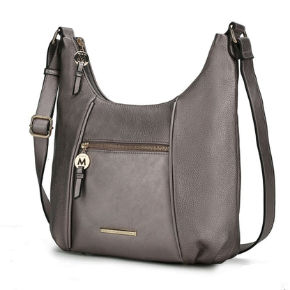A fashion-forward Lavinia Vegan Leather Women's Shoulder Bag by Pink Orpheus with a zippered closure.