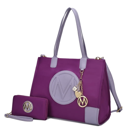 A Louise Tote Handbag and Wallet Set Vegan Leather with the brand name Pink Orpheus.