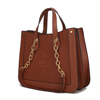 A Stella Vegan Leather Women Tote Bag perfect for daily essentials, branded by Pink Orpheus.