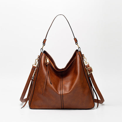 Hobo Style large vegan leather handbag for women with detachable long strap