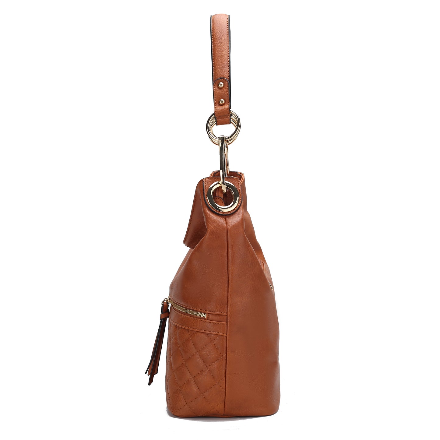 A stylish Dalila Vegan Leather Women Shoulder Handbag by Pink Orpheus with a zipper.