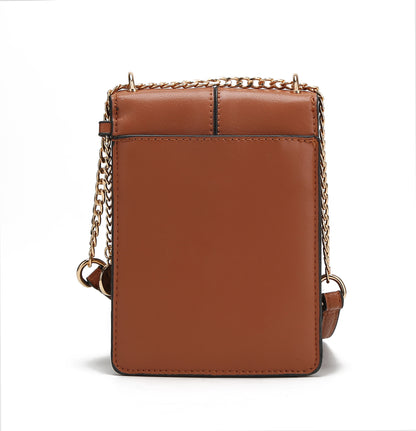 An Iona Crossbody Handbag Vegan Leather Women with a chain strap by Pink Orpheus.
