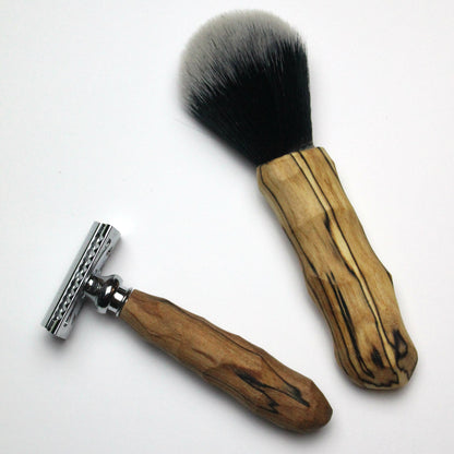 Chiseled Safety Razor & Vegan Shaving Brush Combo Set